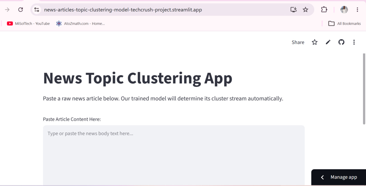 News Topic Clustering Model