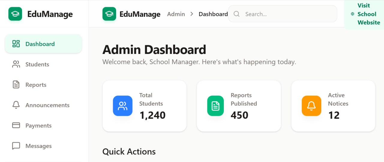 EduManage Admin Dashboard